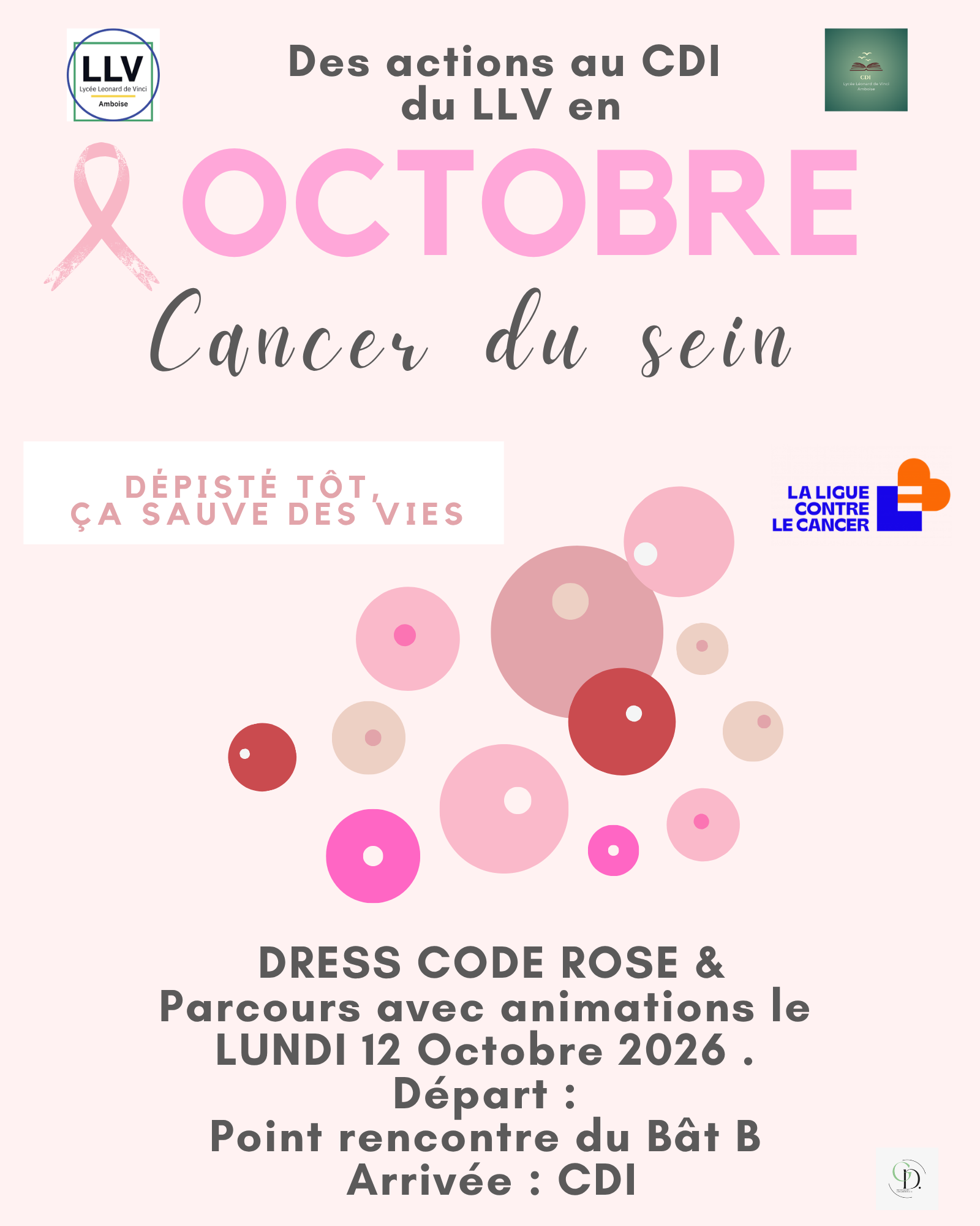 Affiche octo rose LLV avec logo ligue